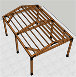 Автомобильный навес из бруса 94 х94 мм 10099